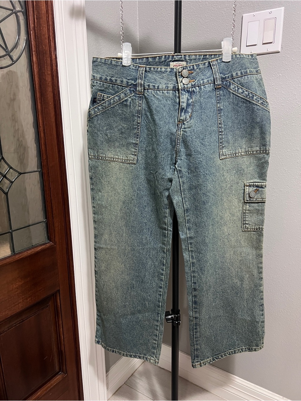 VTG Abercrombie & Fitch Y2K Cargo Capri Jeans Vintage Blast Deadstock 33